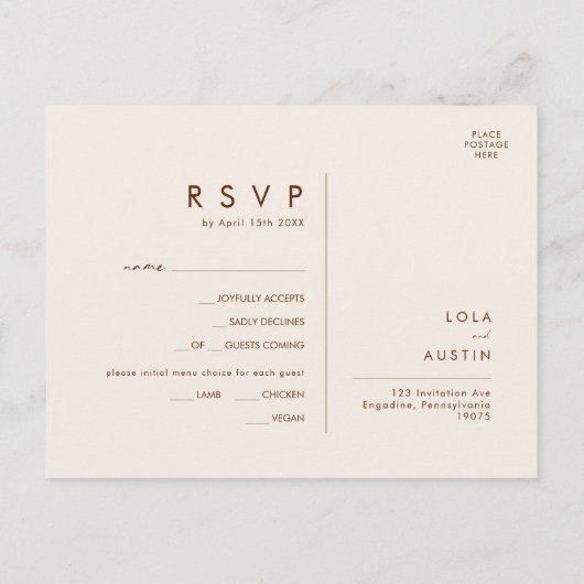 Eenvoudige woestijn | Keuze van het menu Terracott (Achterkant)