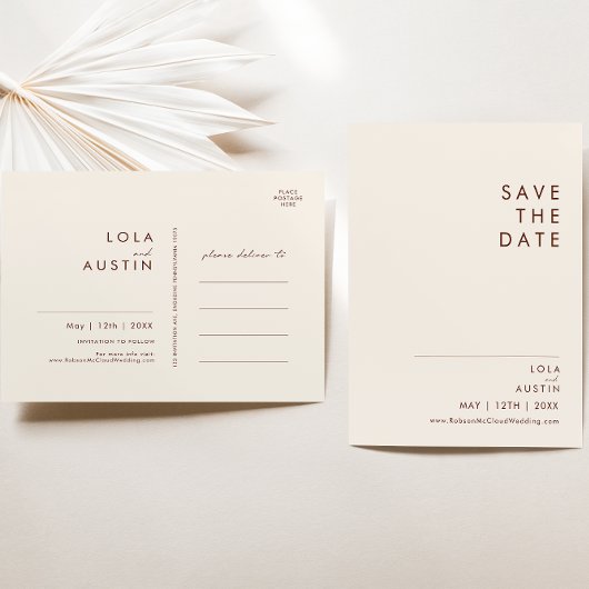 Eenvoudige woestijn | Natural White Save the Date  Uitnodiging Briefkaart