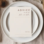 Eenvoudige woestijn | Natural White Wedding Advice Advieskaart<br><div class="desc">Deze eenvoudige woestijn | Natuurlijke Witte trouwadvisekaart is precies wat je zoekt om je moderne rustige boho bruiloft te voltooien. Ideaal voor een , minimalistisch western vibe of een retro-herfst bohemen gevoel. Het minimale donkere kaneelmanuscript werkelijk poppen met deze herfstachtergrond. U kunt verkiezen om het te houden de manier het...</div>