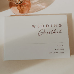 Eenvoudige woestijn   Natural White Wedding Gasten Gastenboek