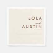 Eenvoudige woestijn | Natural White Wedding Napkin Servet (Voorkant)