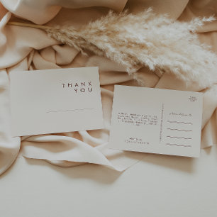 Eenvoudige woestijn Natuurlijk huwelijk bedankt Briefkaart