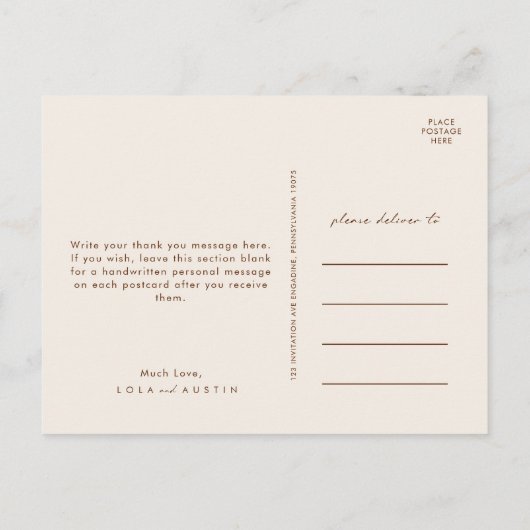 Eenvoudige woestijn | Natuurlijk huwelijk bedankt  Briefkaart (Achterkant)