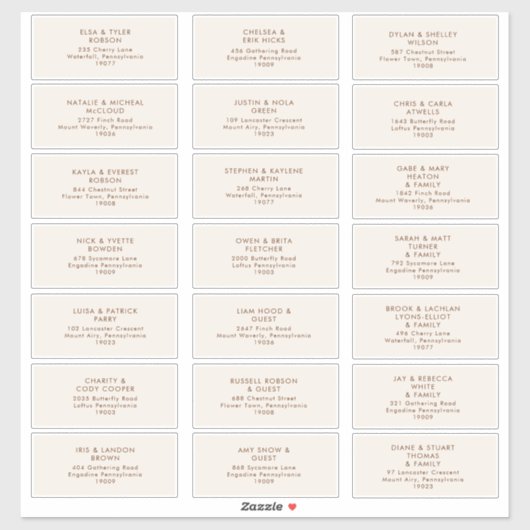 Eenvoudige woestijn | Natuurlijke witte Adresetike Sticker (Vel)