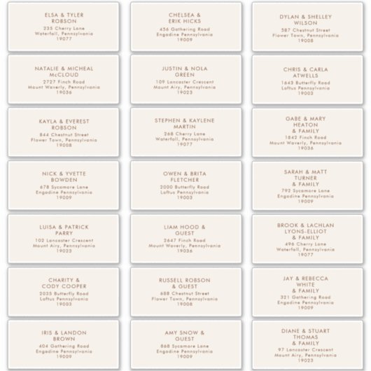 Eenvoudige woestijn | Natuurlijke witte Adresetike Sticker (Voorkant)