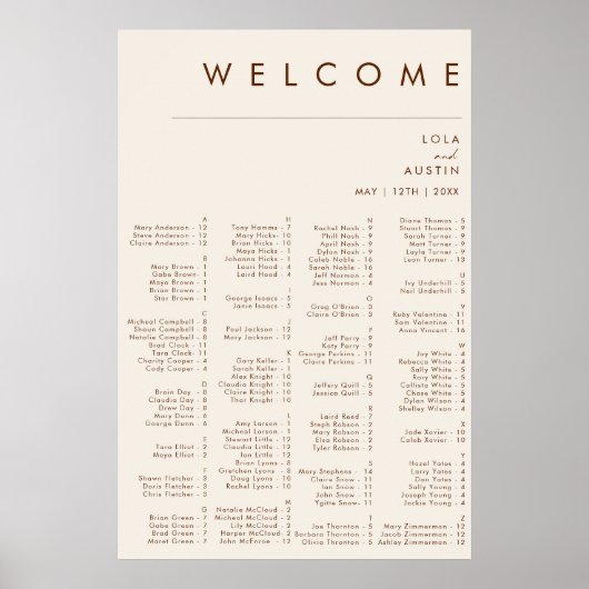 Eenvoudige woestijn | Natuurlijke witte alfabetisc Poster (Voorkant)