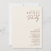 Eenvoudige woestijn | Natuurlijke Witte Bridal Tea Kaart (Voorkant)