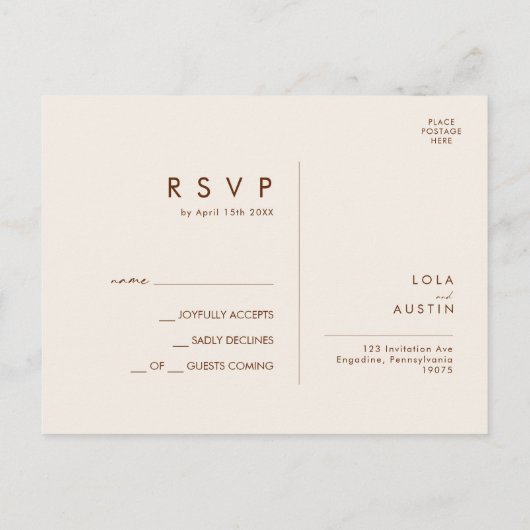 Eenvoudige woestijn | Natuurlijke witte bruiloft R Briefkaart (Achterkant)