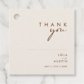 Eenvoudige woestijn | Natuurlijke witte dank U voo Bedankjes Labels (Voorkant)