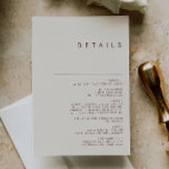 Eenvoudige woestijn | Natuurlijke witte details Informatiekaartje<br><div class="desc">Deze eenvoudige woestijn | Natural White details omheining card is precies wat je zoekt om je moderne rustige boho bruiloft te voltooien. Ideaal voor een , minimalistisch western vibe of een retro-herfst bohemen gevoel. Het minimale donkere kaneelmanuscript werkelijk poppen met deze herfstachtergrond. U kunt verkiezen om het te houden de...</div>