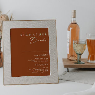 Eenvoudige woestijn   Ondertekening Drink Terracot Poster