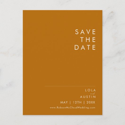 Eenvoudige Woestijn | Oranje Uitnodiging Bewaar De Briefkaart (Voorkant)