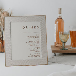 Eenvoudige woestijn Sign Natural White Drink Men Poster