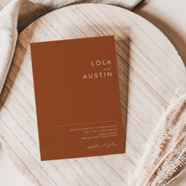 Eenvoudige woestijn | Terracotta all in one Weddin Kaart