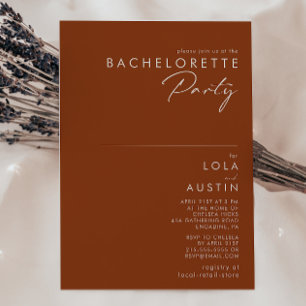 Eenvoudige woestijn Terracotta Bachelorette Part Kaart