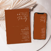 Eenvoudige woestijn | Terracotta Bridal Tea Kaart