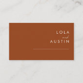 Eenvoudige woestijn | Terracotta Flat Wedding Plac Plaatskaartje (Achterkant)