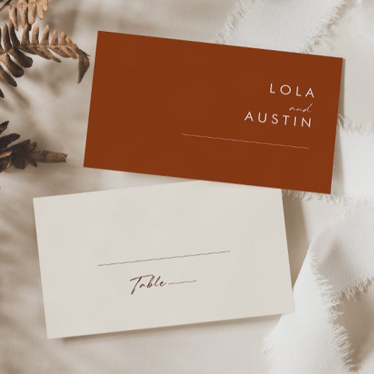 Eenvoudige woestijn | Terracotta Flat Wedding Plac Plaatskaartje