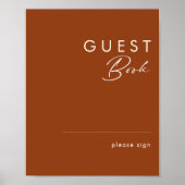 Eenvoudige woestijn | Terracotta Guest Book Sign Poster (Voorkant)