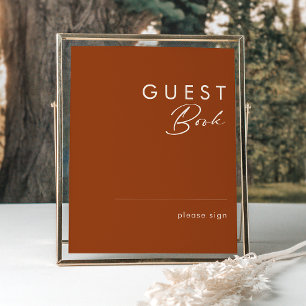 Eenvoudige woestijn Terracotta Guest Book Sign Poster