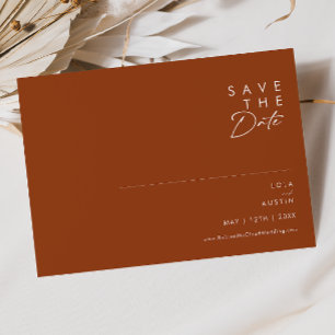 Eenvoudige woestijn   Terracotta Horizontal   Save The Date