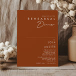 Eenvoudige woestijn | Terracotta Rehearsal Dinner Kaart<br><div class="desc">Deze eenvoudige woestijn | Terracotta repetitie uit eten is precies wat je zoekt om je moderne rustige boho bruiloft te voltooien. Ideaal voor een , minimalistisch western vibe of een retro-herfst bohemen gevoel. Het minimale natuurlijke witte manuscript werkelijk poppen met deze kleurrijke herfstachtergrond. U kunt verkiezen om het te houden...</div>