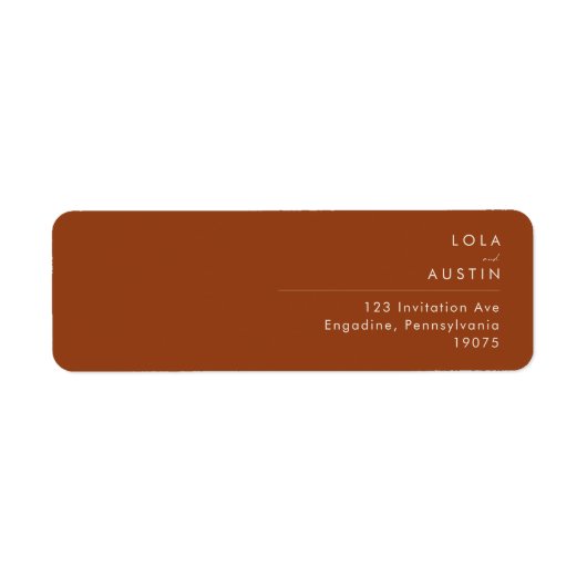 Eenvoudige woestijn | Terracotta Return Address La Etiket (Voorkant)