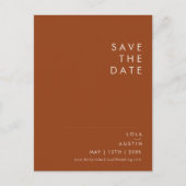 Eenvoudige Woestijn | Terracotta Save The Date Pos Uitnodiging Briefkaart (Voorkant)