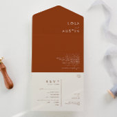 Eenvoudige woestijn | Terracotta Seal and Send All In One Uitnodiging