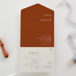 Eenvoudige woestijn | Terracotta Seal and Send All In One Uitnodiging