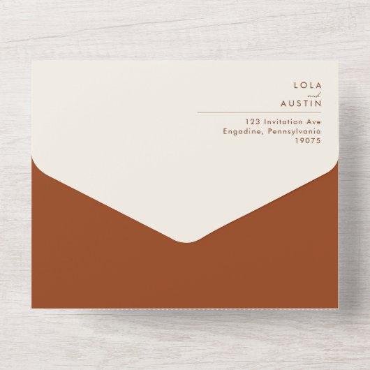 Eenvoudige woestijn | Terracotta Seal and Send All In One Uitnodiging (Achterkant)