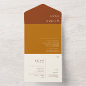 Eenvoudige woestijn | Terracotta, Sinaasappel en k All In One Uitnodiging (Binnen)