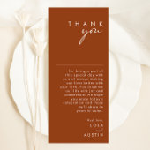 Eenvoudige woestijn Terracotta Tall Hartelijk dank Menu