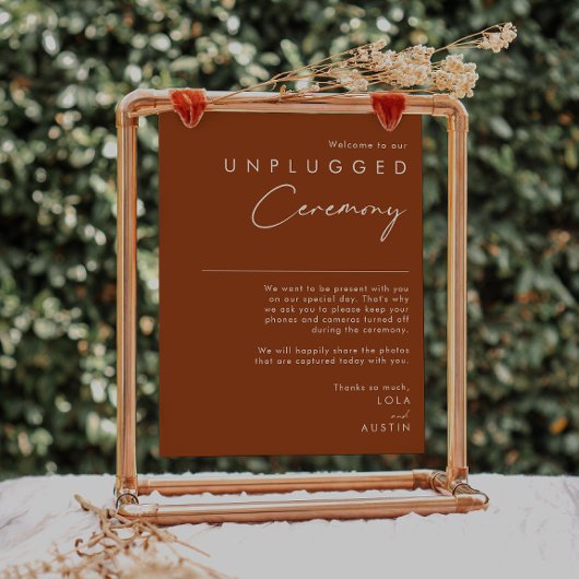 Eenvoudige woestijn | Terracotta Unplugged Ceremon Poster