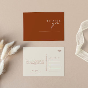 Eenvoudige woestijn   Terracotta Wedding Bedankt P Briefkaart