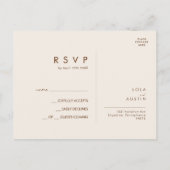 Eenvoudige woestijn | Terracotta Wedding RSVP Brie Briefkaart (Achterkant)