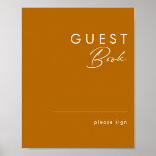 Eenvoudige Woestijn Verbrand Oranje Gastenboek B Poster