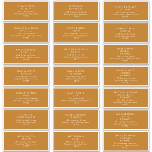 Eenvoudige woestijn | Verbrandde Oranje Adresetike Sticker (Voorkant)