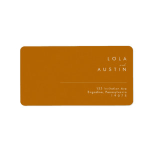 Eenvoudige woestijn   Verbrandend Oranje huwelijk  Etiket