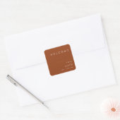 Eenvoudige woestijn | Welkom Terracotta Wedding Vierkante Sticker (Envelop)