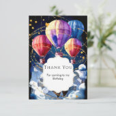 Eenvoudige Wolken Hete Luchtballon Verjaardag Bedankkaart (Staand voorkant)