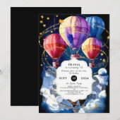 Eenvoudige Wolken Hete Luchtballon Verjaardag Kaart (Voorkant / Achterkant)