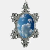 Eenvoudige wolken tin sneeuwvlok ornament (Links)