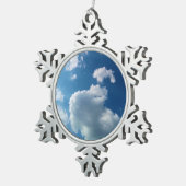 Eenvoudige wolken tin sneeuwvlok ornament (Rechts)