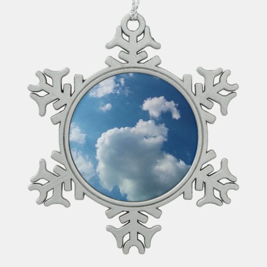 Eenvoudige wolken tin sneeuwvlok ornament (Voorkant)
