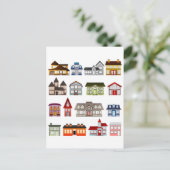 Eenvoudige woningen briefkaart (Staand voorkant)