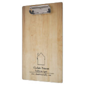 Eenvoudige Wooden Background Real Estate Agent Klembord (Links)