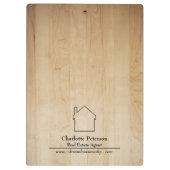 Eenvoudige Wooden Background Real Estate Agent Klembord (Achterkant)