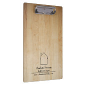 Eenvoudige Wooden Background Real Estate Agent Klembord (Rechts)