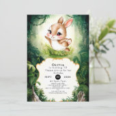 Eenvoudige Woodland Bunny Verjaardag Kaart (Staand voorkant)